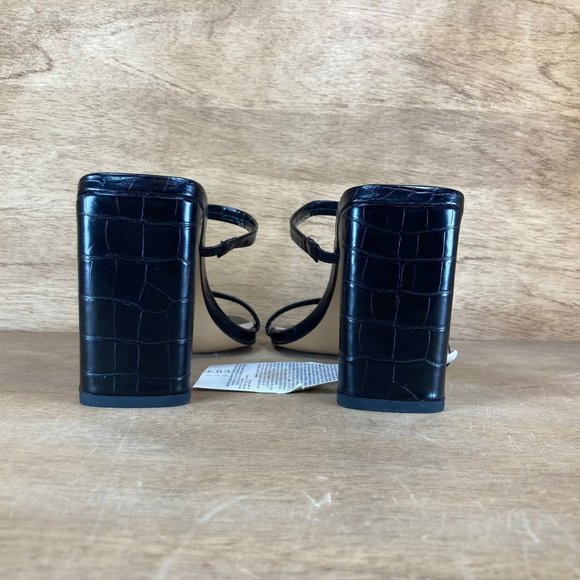 NEW The Drop Avery Square Toe Two Strap Black Women SZ 9 Slip-On Heeled Sandals - Picture 6 of 10